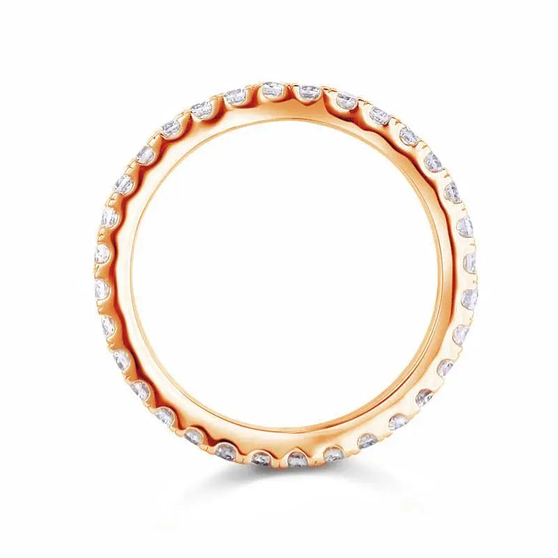 Rose Gold Plated Wedding Band Eternity Ring Created Diamond Solid Sterling 925 Silver limanilondon