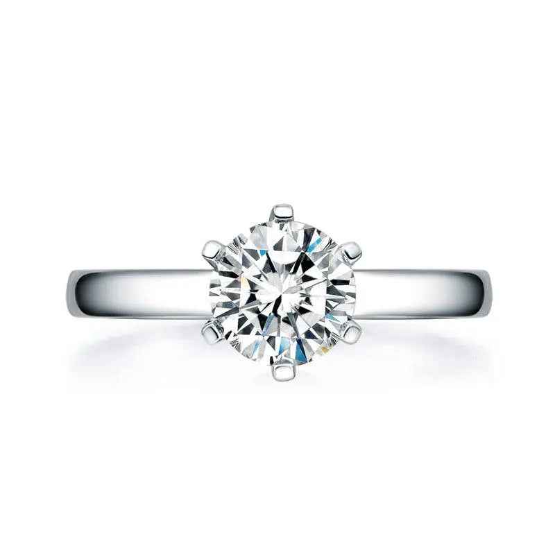 1 Carat Moissanite Engagement Ring | 6 Claw Setting | Sterling Silver