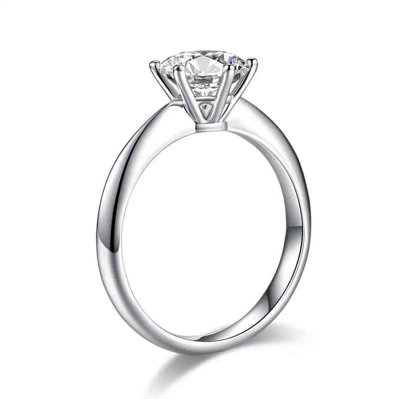 1.5 Carat Moissanite Solitaire Engagement Ring | Sterling Silver
