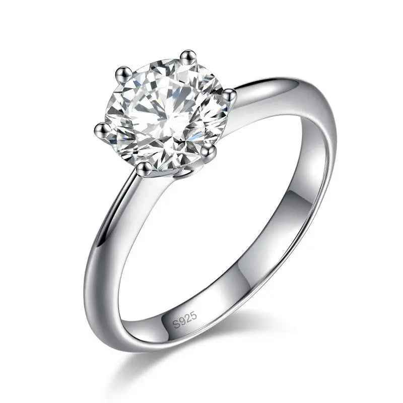 1.5 Carat Moissanite Solitaire Engagement Ring | Sterling Silver