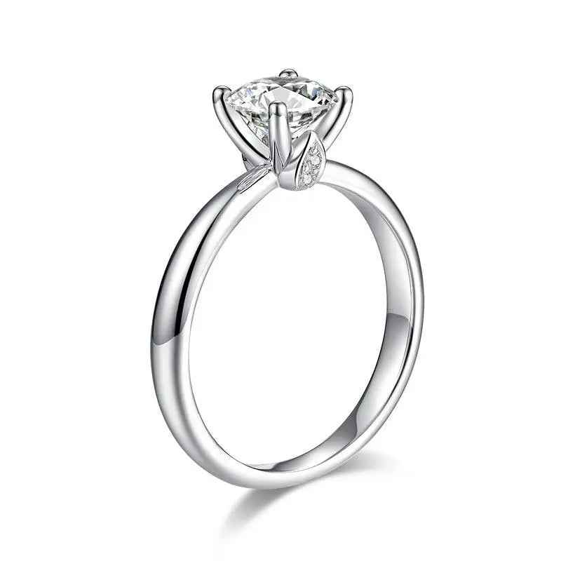 1 Carat Moissanite Wedding Engagement Ring | Sterling Silver