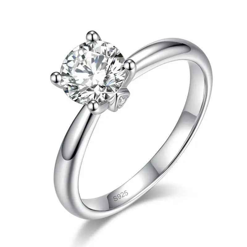 1 Carat Moissanite Wedding Engagement Ring | Sterling Silver
