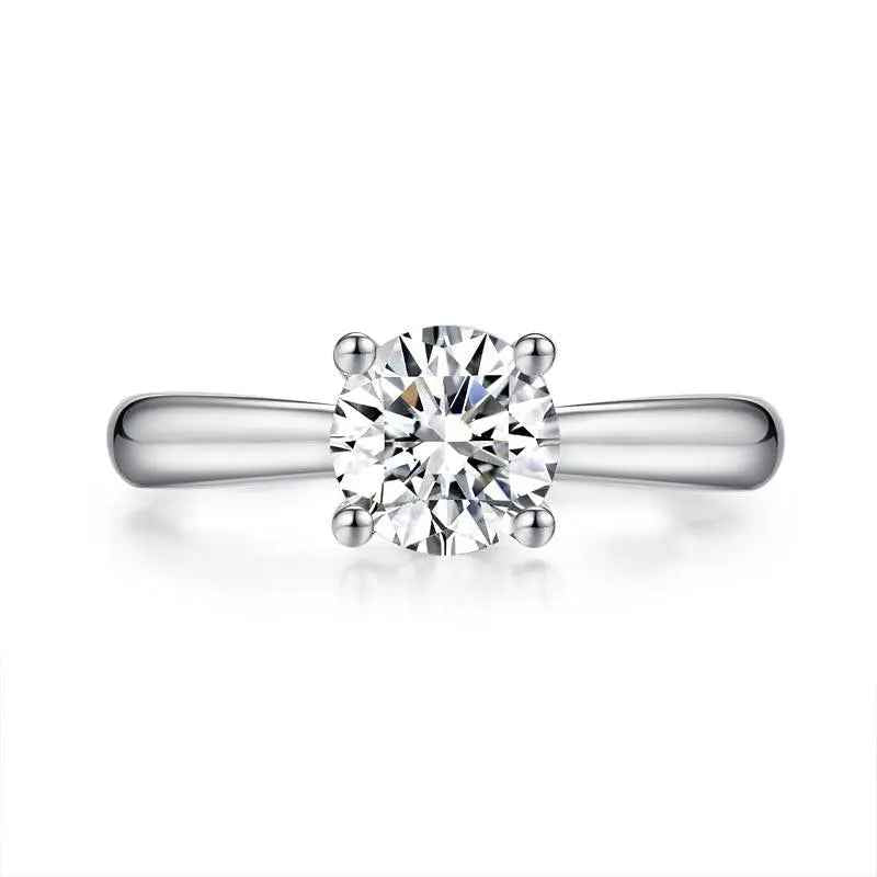 1 Carat Moissanite Wedding Engagement Ring | Sterling Silver