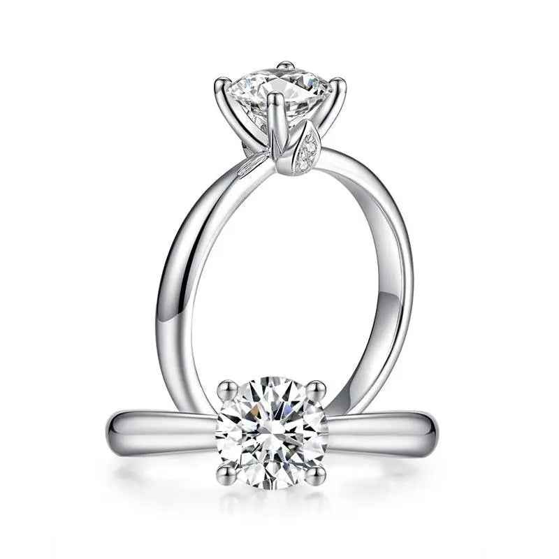 1 Carat Moissanite Wedding Engagement Ring | Sterling Silver