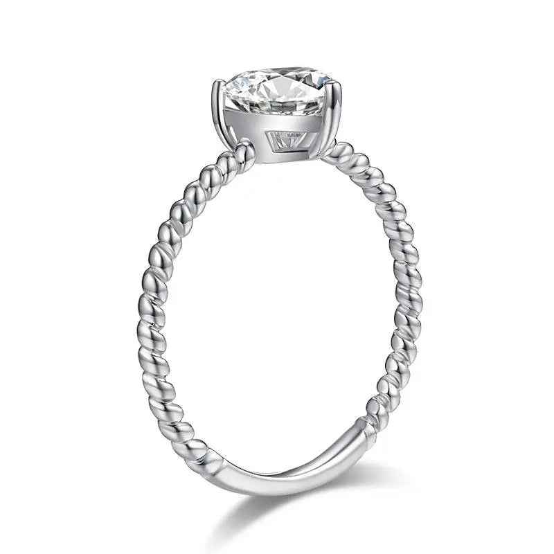 1 Carat Heart Moissanite Engagement Ring | Sterling Silver