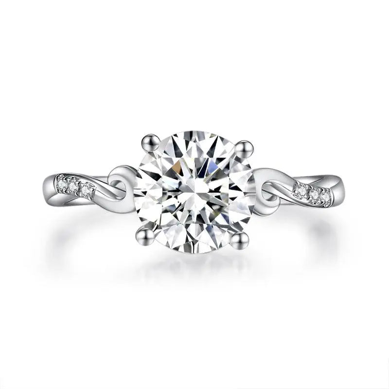 2 Carat Moissanite Diamond (8 mm) Wedding Engagement Ring 925 Sterling Silver limanilondon