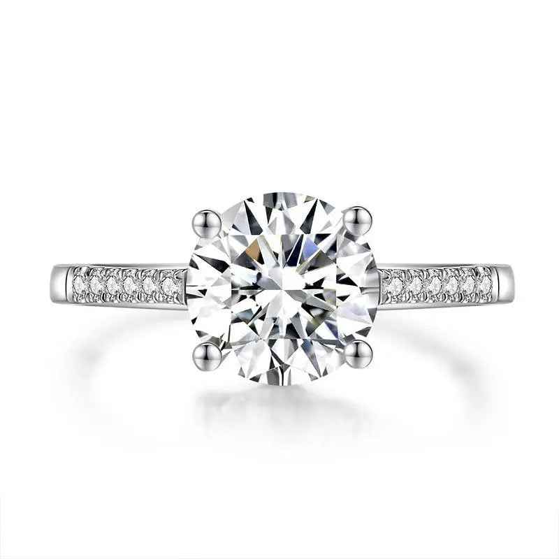 2 Carat Moissanite Engagement Ring | Sterling Silver