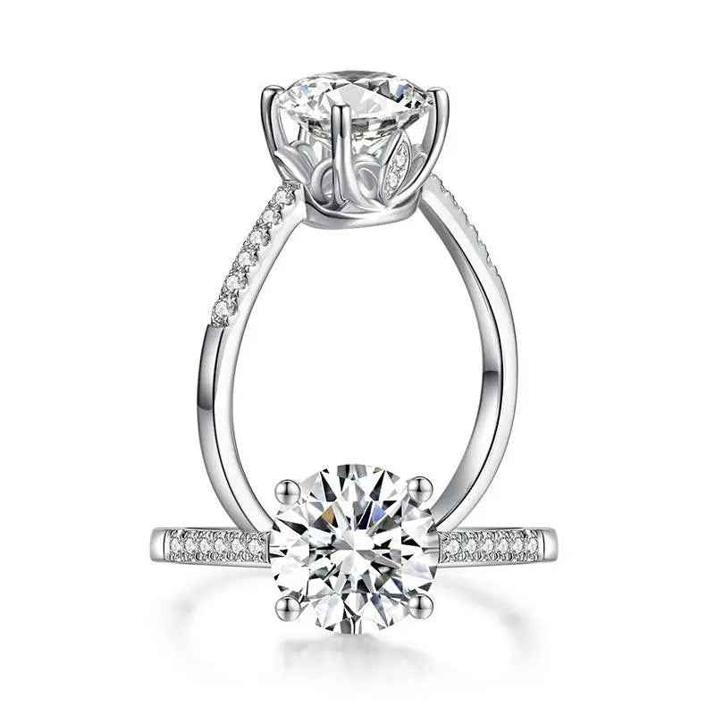 2 Carat Moissanite Engagement Ring | Sterling Silver