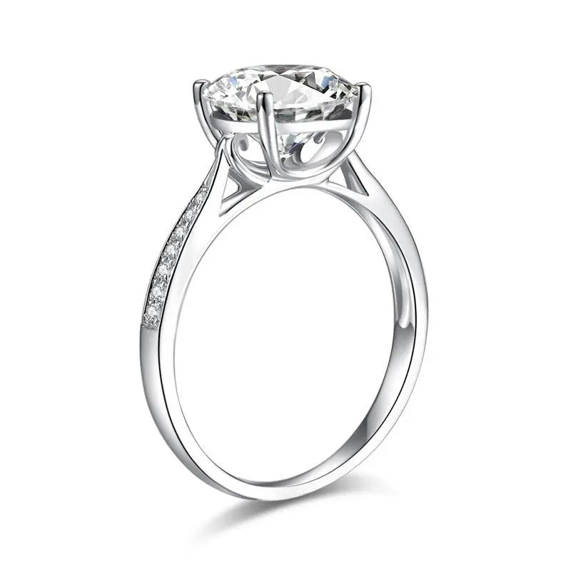 2.5 Carat Moissanite Diamond (9 mm) Luxury Ring Engagement 925 Sterling Silver limanilondon
