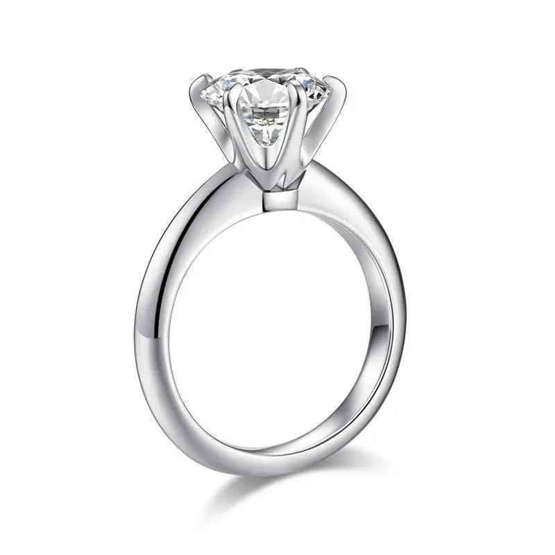 3 Carat Moissanite Engagement Ring | 6 Claw Setting | Sterling Silver