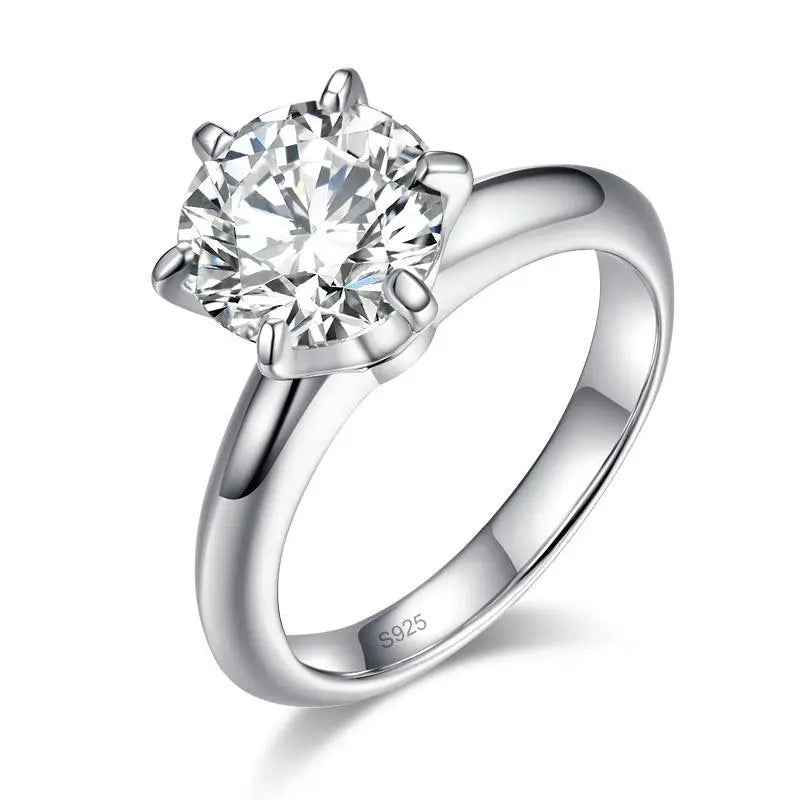 3 Carat Moissanite Engagement Ring | 6 Claw Setting | Sterling Silver
