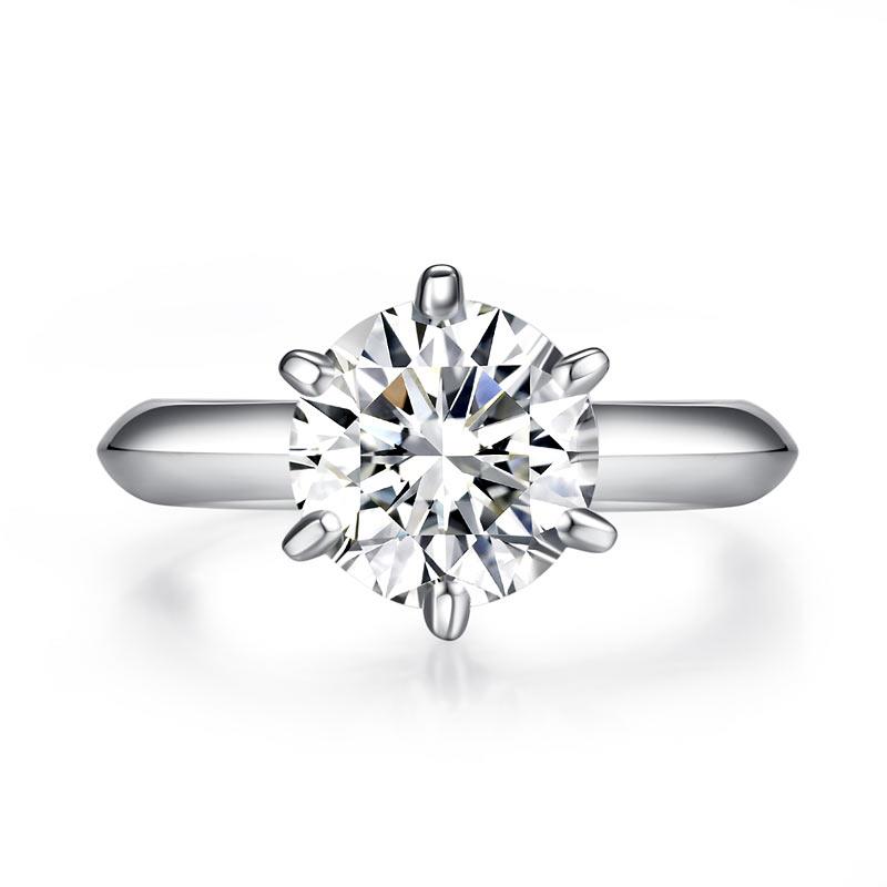 3 Carat Moissanite Diamond Ring (9 mm) Luxury Ring 6 Claws Engagement 925 Sterling Silver