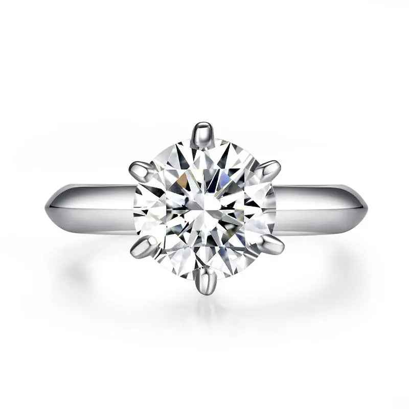 3 Carat Moissanite Engagement Ring | 6 Claw Setting | Sterling Silver