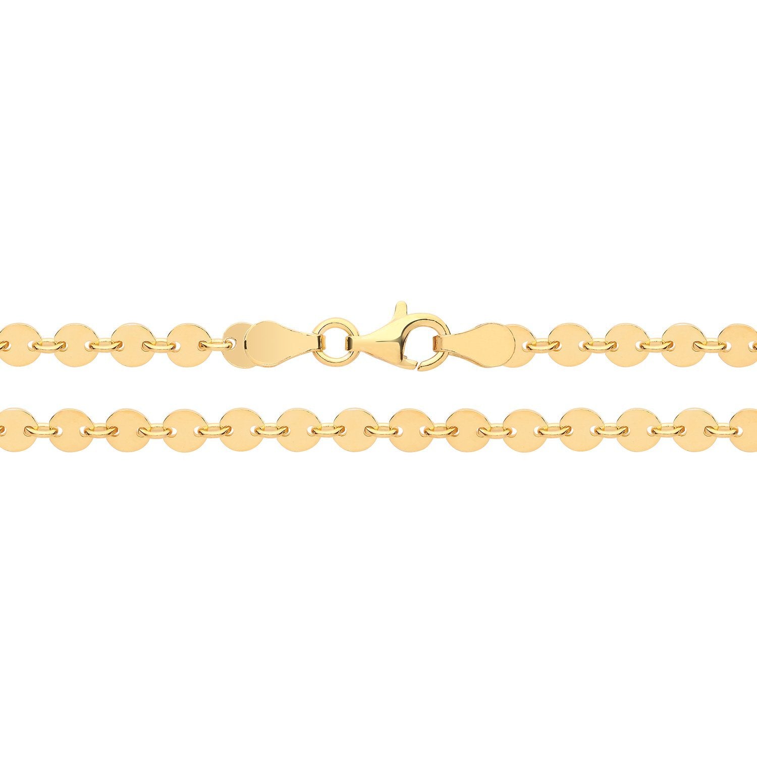 Sterling Silver Gold Plated Disc Chain