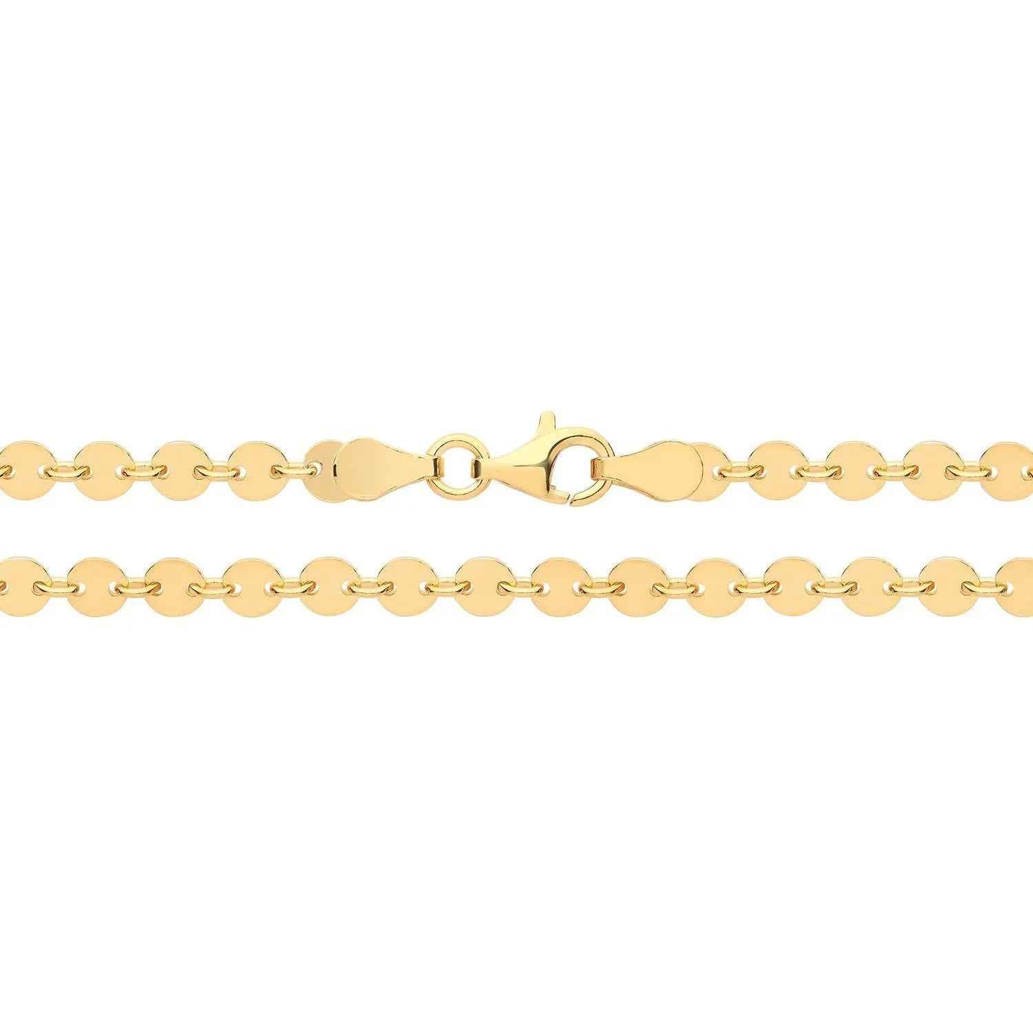 Sterling Silver Gold Plated Disc Chain
