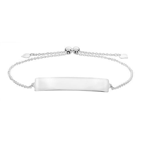 Sterling Silver Ladies ID Pull Style Bracelet