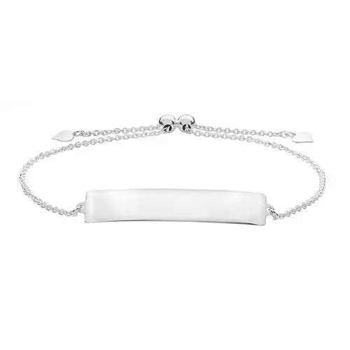 Sterling Silver Ladies ID Pull Style Bracelet