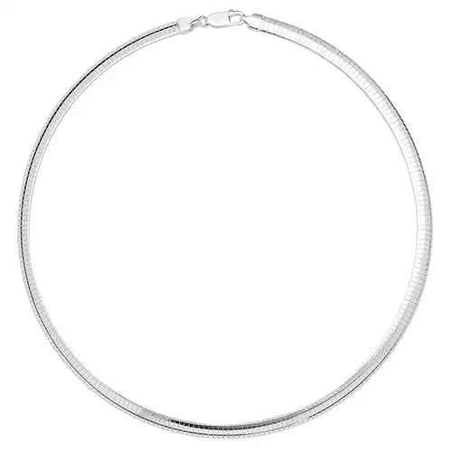 925 Sterling Silver Ladies Flat Omega Necklet - Gift Boxed