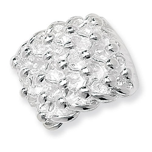 Sterling Silver Men's 5 Row Keeper Ring S-Z3 Sizes