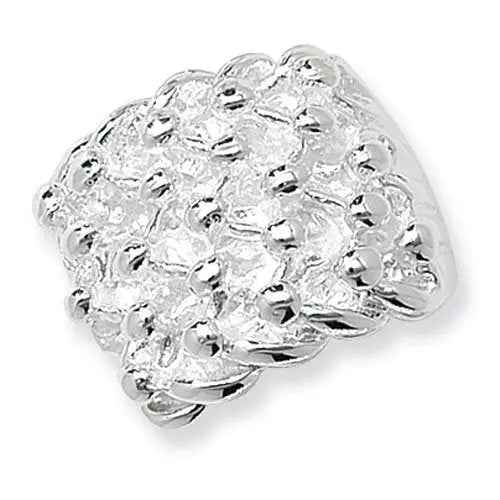 Sterling Silver Men's 5 Row Keeper Ring S-Z3 Sizes