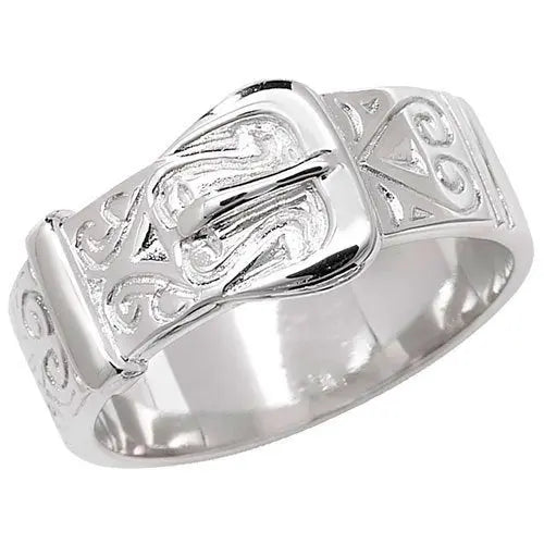 925 Sterling Silver Solid Men's Buckle Patterned Ring O-Z Sizes - Gift Boxed limanilondon