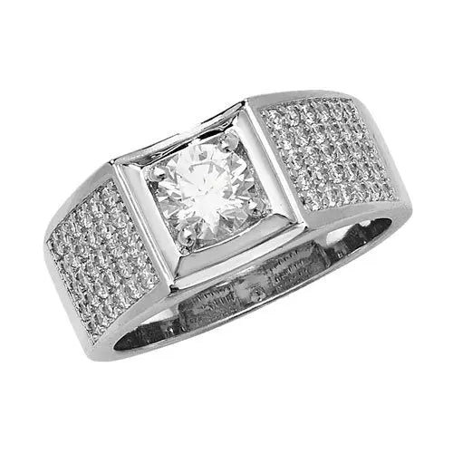 925 Sterling Silver Mens Pinky CZ Ring - Gift Boxed limanilondon