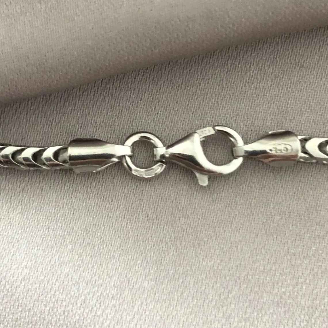 Silver Franco Chain - Men’s chain sterling silver 925 Hallmark - Gift Boxed Silver Chain 16"-30" 3MM