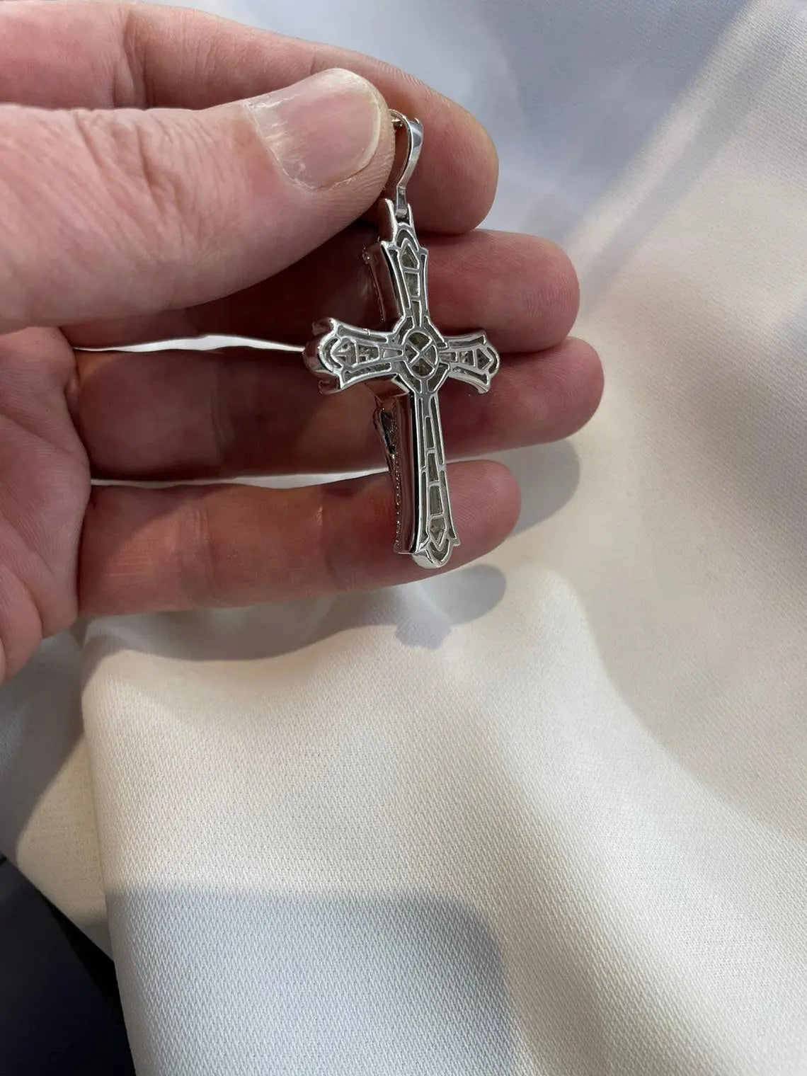 Sterling Silver Jesus Face Cross Pendant - Religious Gift (58mm) limanilondon