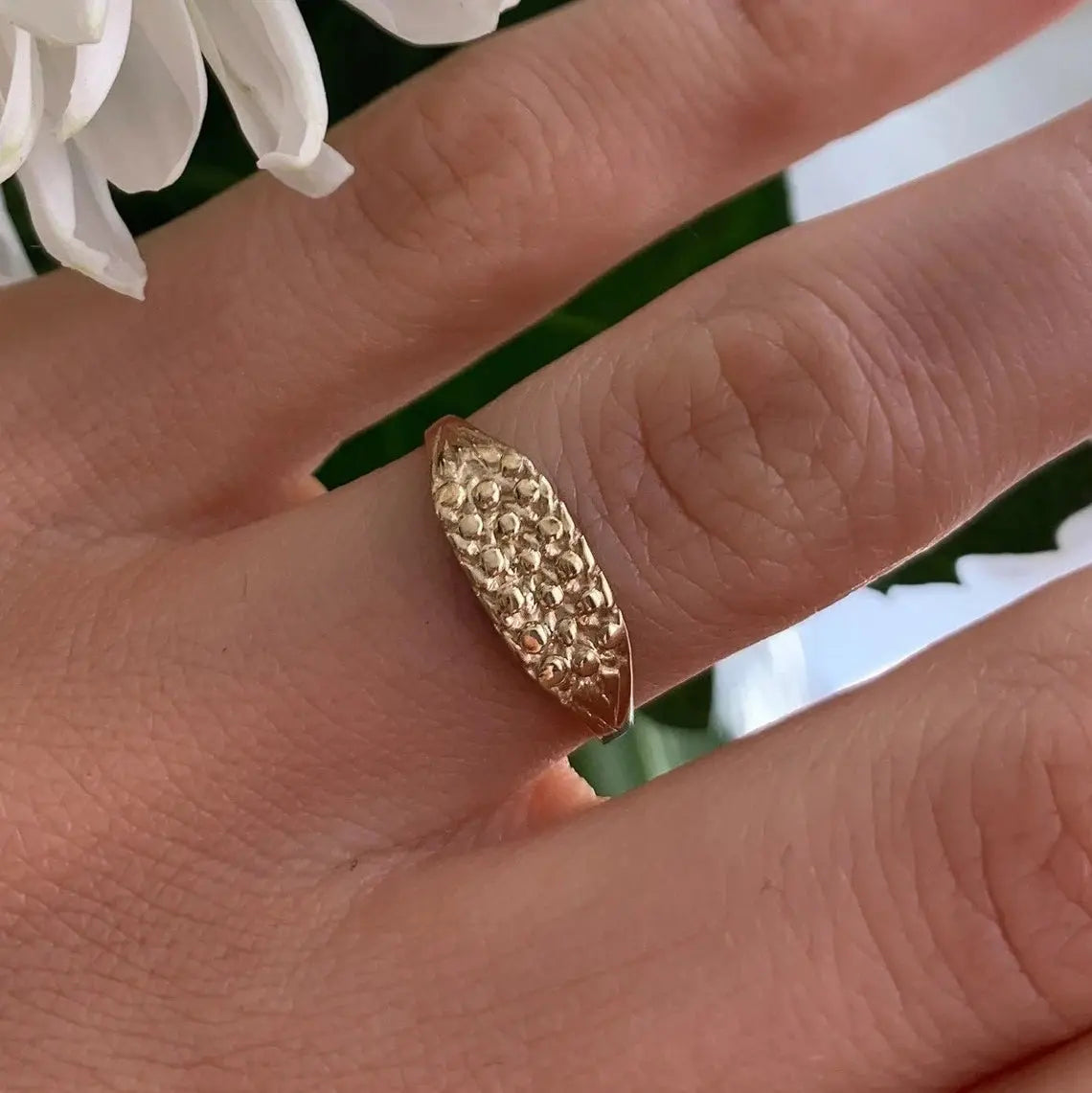Genuine 9ct Yellow Gold Babies Keeper 3 Row Ring limanilondon