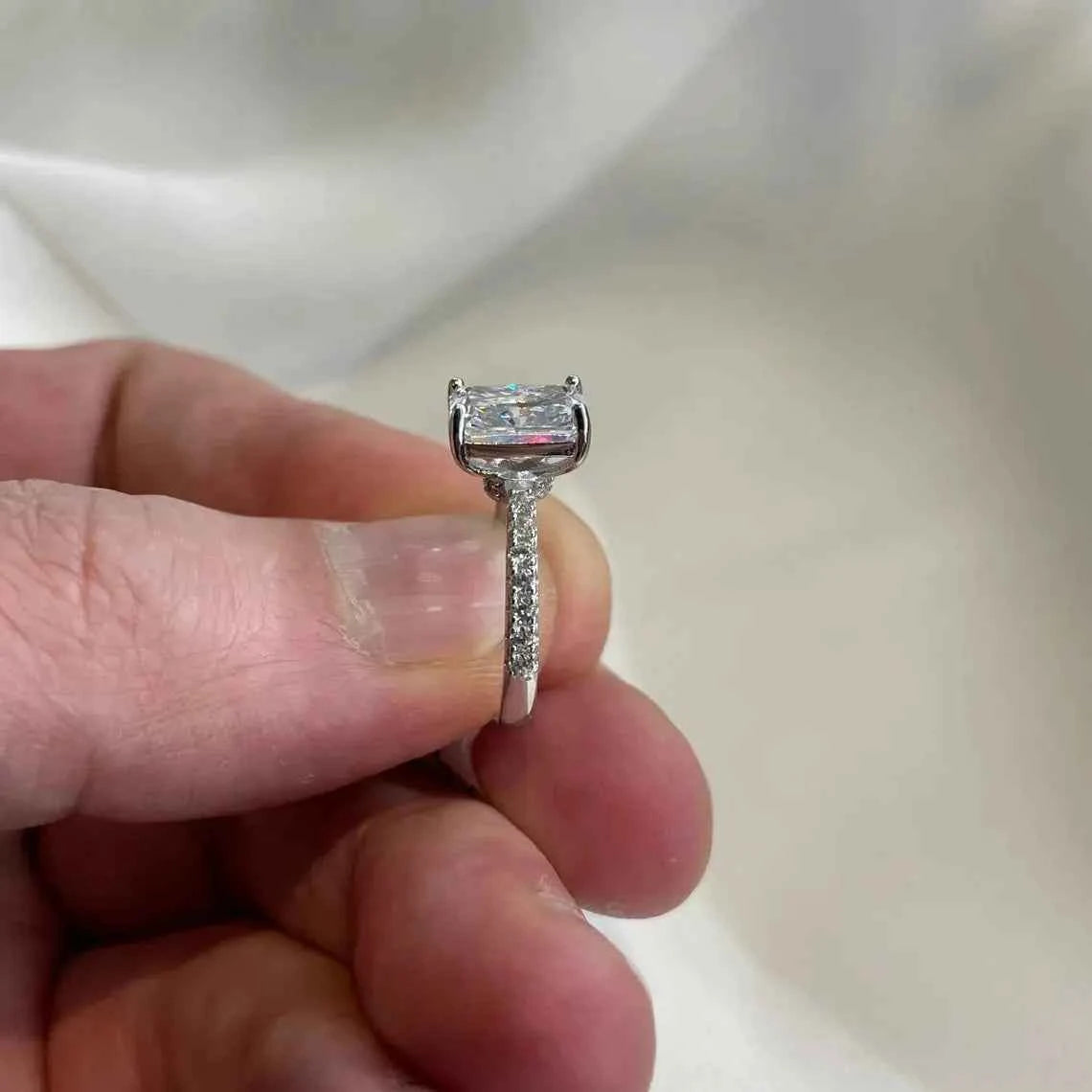 3 Ct Created Diamond Ring 925 Sterling Silver Wedding Ring Promise ring