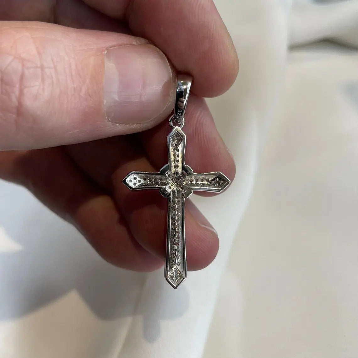 Sterling Silver CZ Cross Pendant - Gift Boxed limanilondon