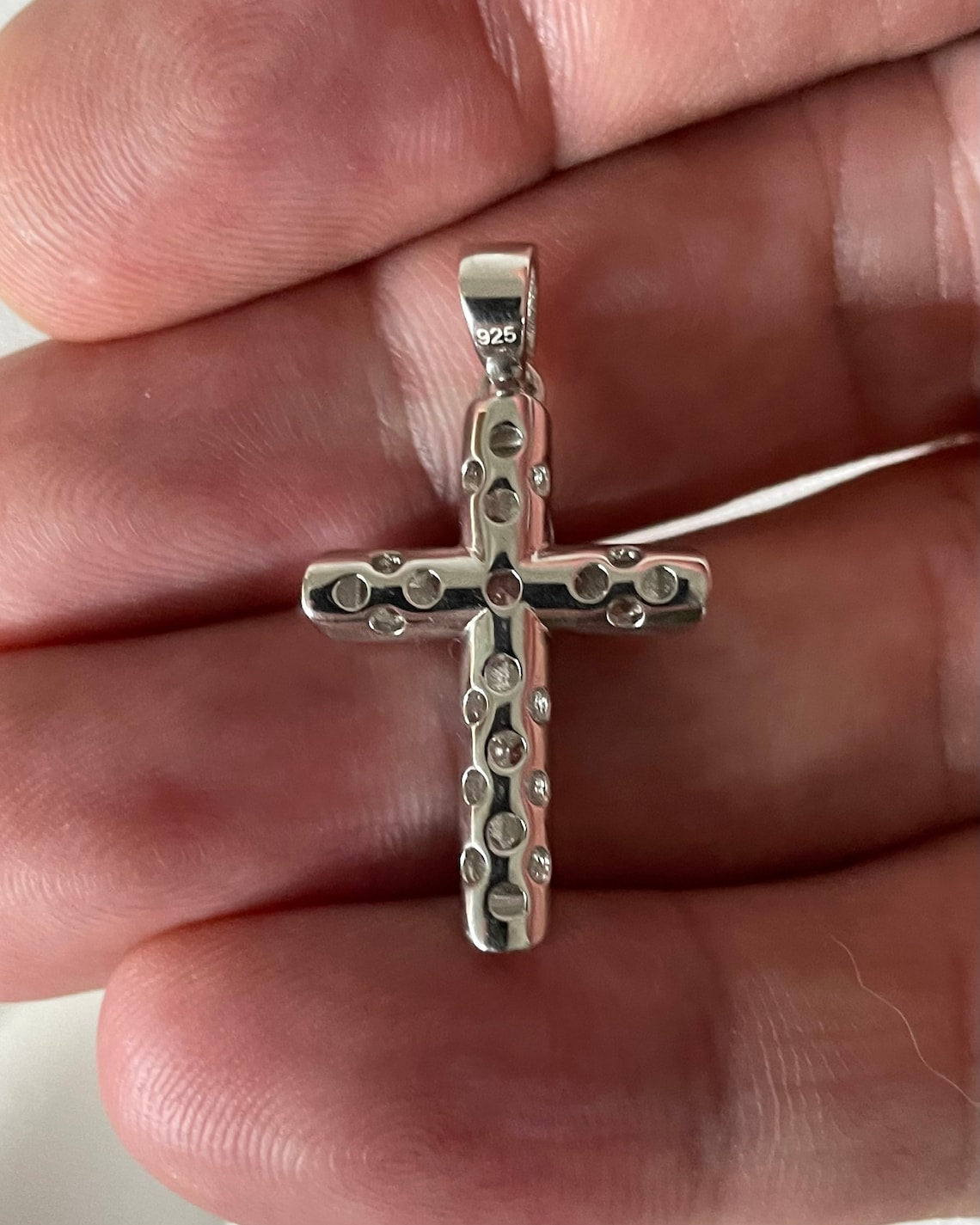 Sterling Silver CZ Cross Pendant - Gift Boxed (3.30 Grams)
