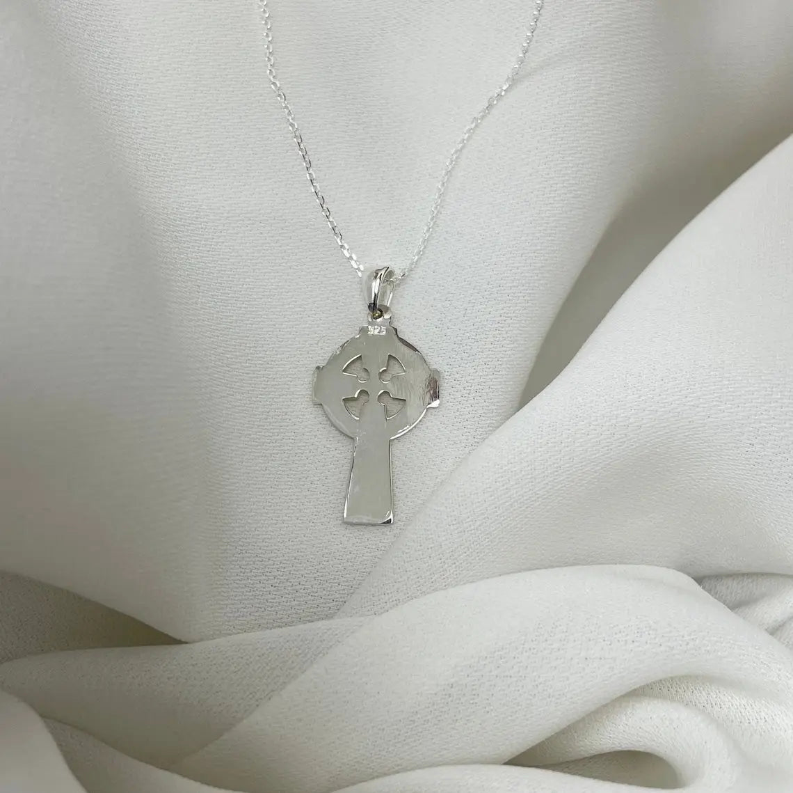 Sterling Silver Celtic Cross Pendant 1.80 Grams with Silver Faceted Belcher Chain - Gift Boxed limanilondon