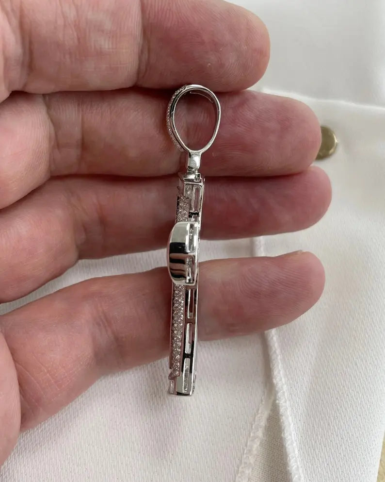 Sterling Silver CZ Cross Pendant - 9.7 Grams - Gift Boxed limanilondon