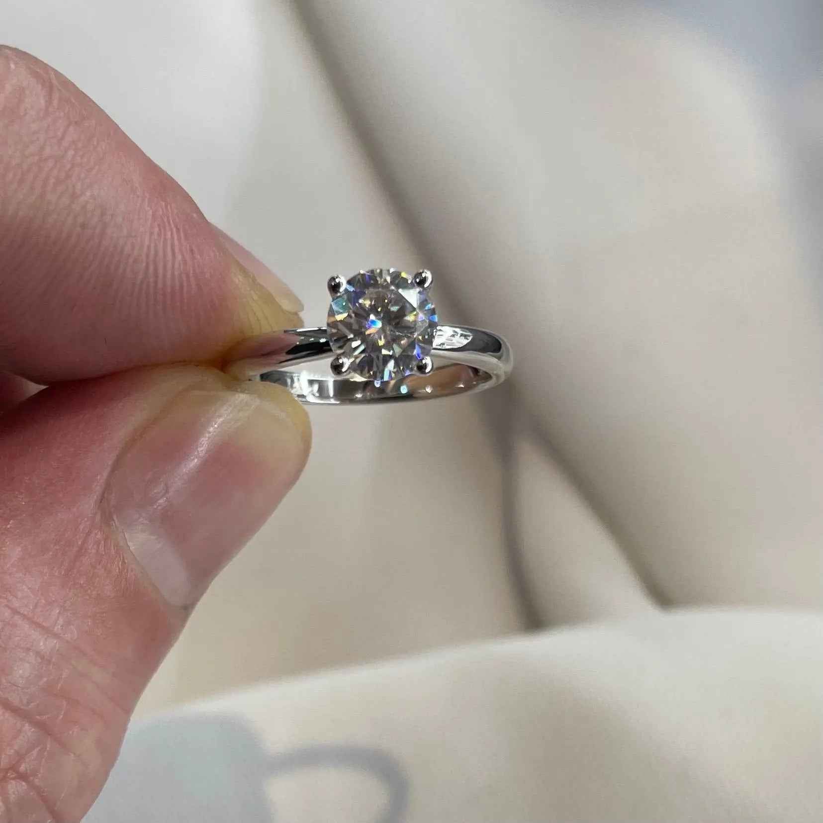 1 Carat Moissanite Wedding Engagement Ring | Sterling Silver