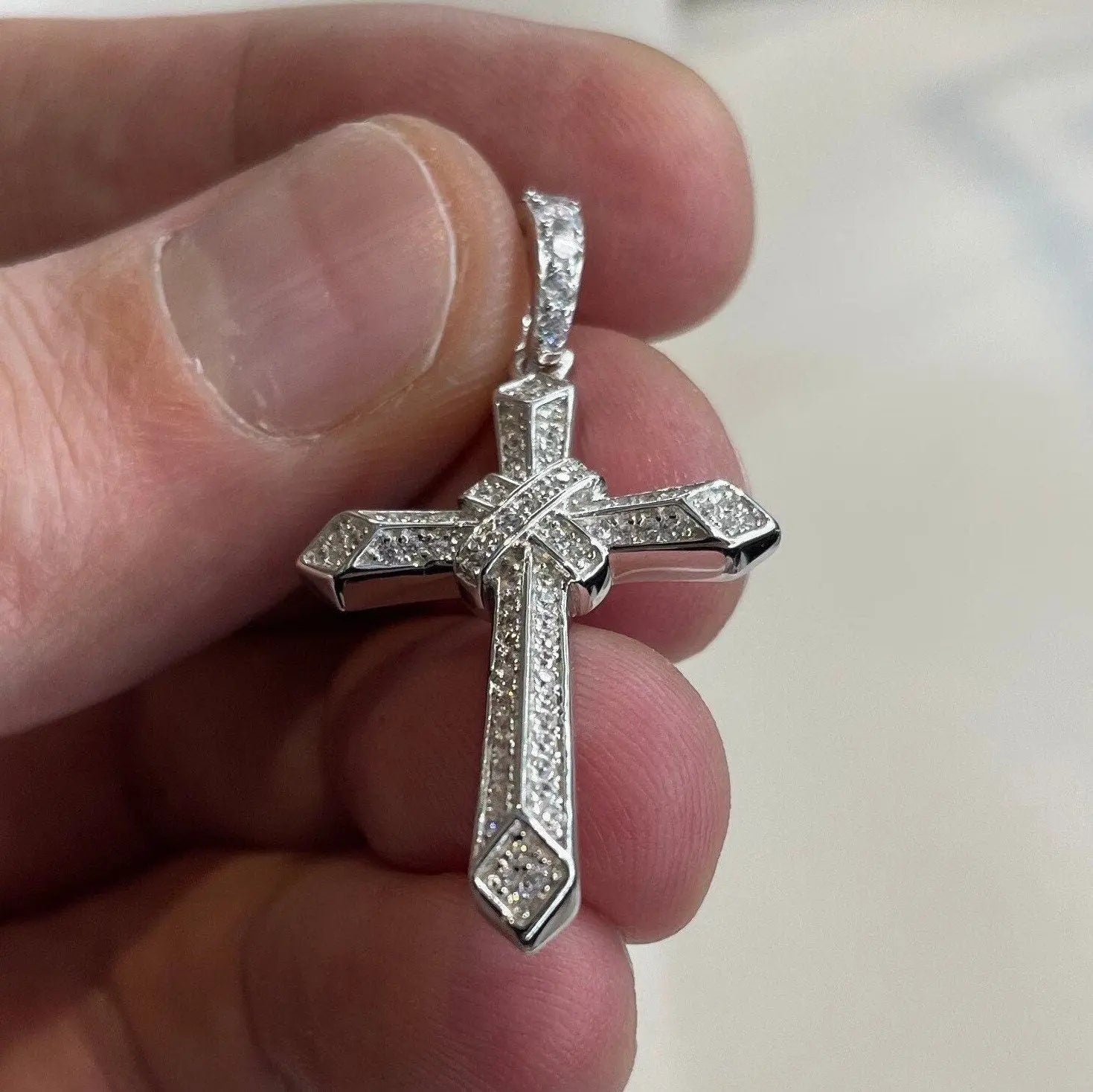 Sterling Silver CZ Cross Pendant - Gift Boxed limanilondon