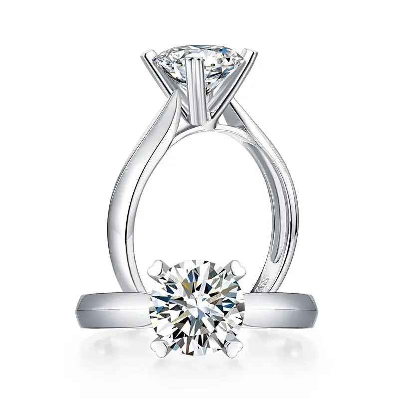 1.5 Carat Heart Moissanite Ring | Sterling Silver Prong Setting