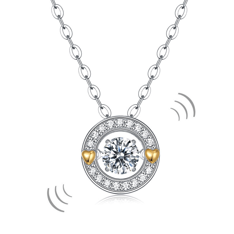 0.4 Carat Moissanite Diamond Dancing Stone Necklace 925 Sterling Silver limanilondon