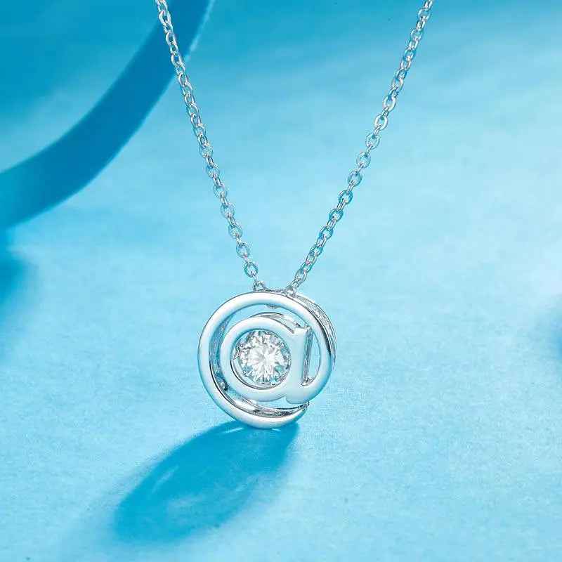 @ Pendant Moissanite Diamond Dancing Stone Necklace 925 Sterling Silver