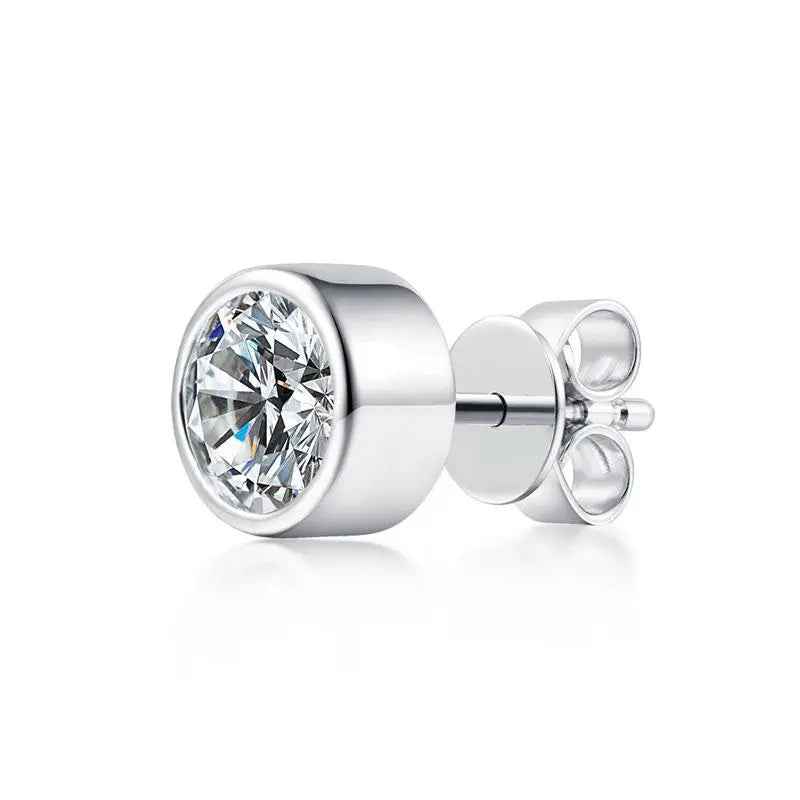 1 Carat Moissanite Diamond Earring (1 Piece) Unisex 925 Sterling Silver