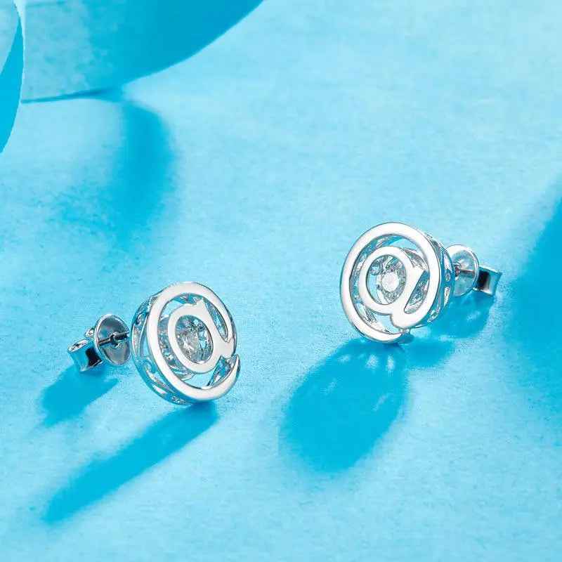 @ Stud Moissanite Diamond Dancing Stone Earring (1 Piece) Unisex 925 Sterling Silver