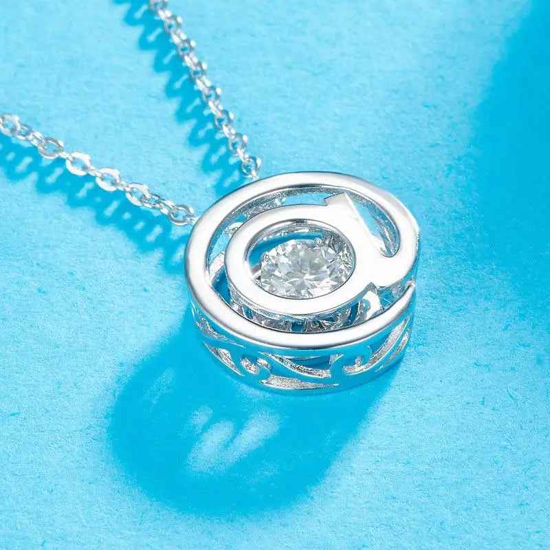 @ Pendant Moissanite Diamond Dancing Stone Necklace 925 Sterling Silver