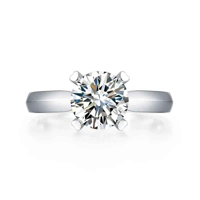 1.5 Carat Heart Moissanite Ring | Sterling Silver Prong Setting