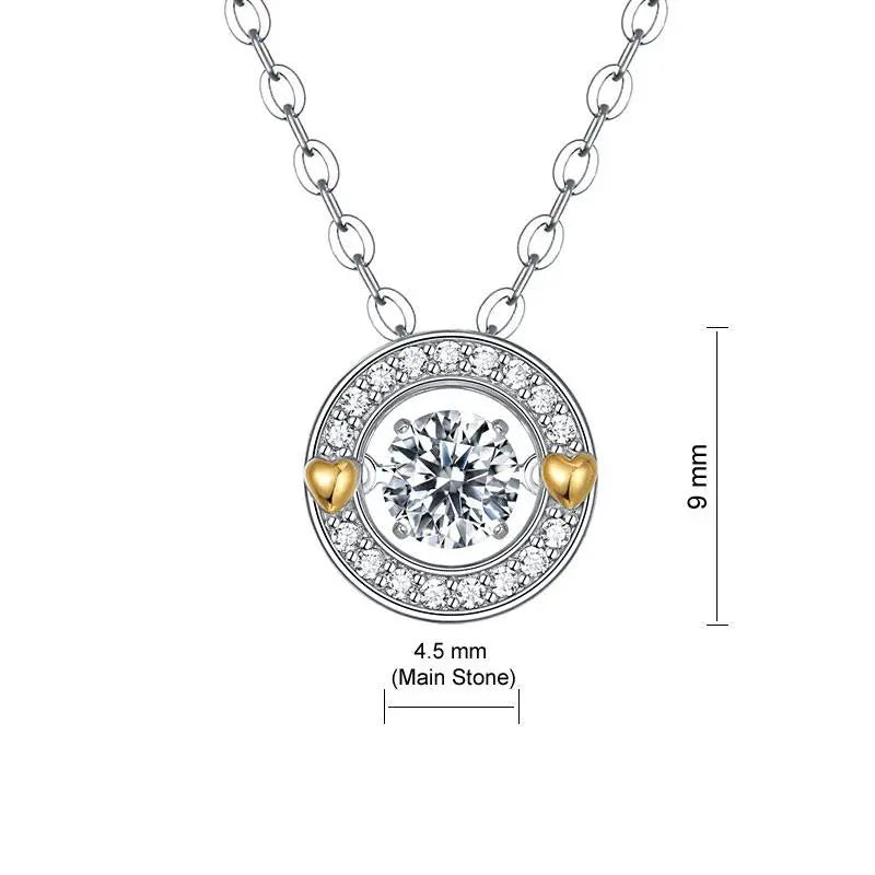 0.4 Carat Moissanite Diamond Dancing Stone Necklace 925 Sterling Silver limanilondon