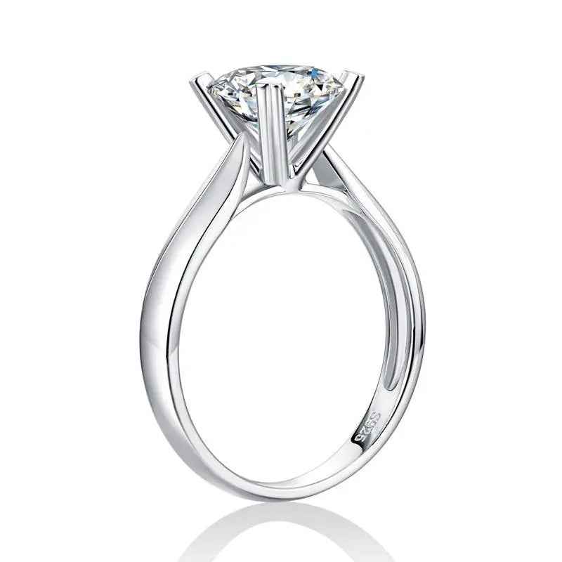 1.5 Carat Heart Moissanite Ring | Sterling Silver Prong Setting
