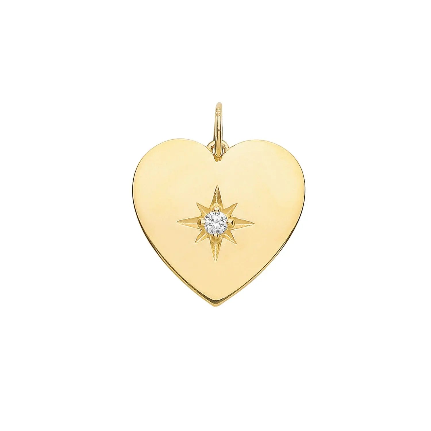 HEART WITH SINGLE CZ CHARM