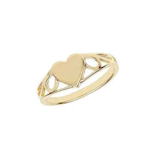 Genuine 9ct Yellow Gold Babies Signet Heart Ring