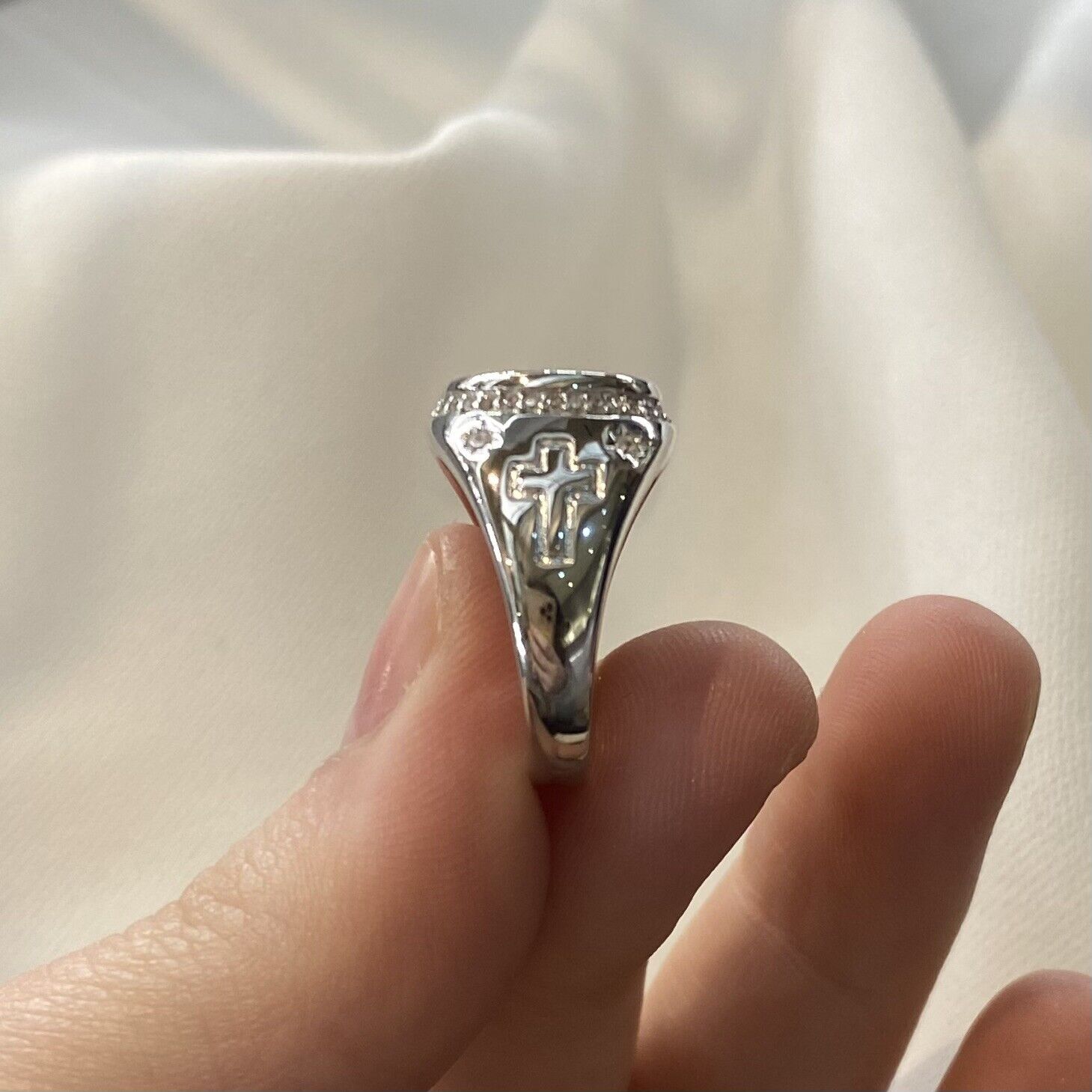 Stunning Sterling Silver Men Pinky Ring Unisex CZ Signet Ring - Gift Boxed