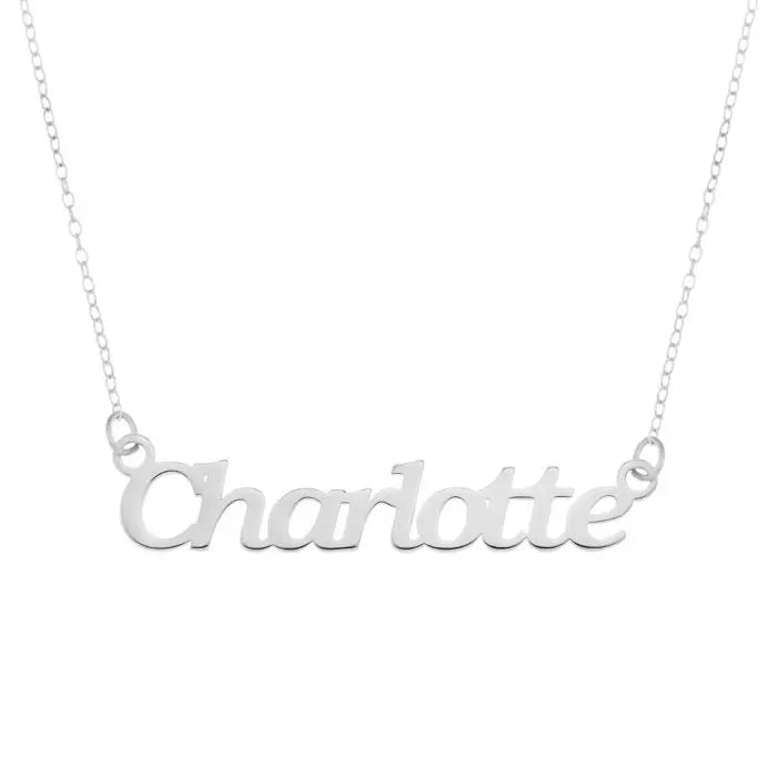 Sterling Silver Personalized Name Necklace on 16" Trace Chain limanilondon