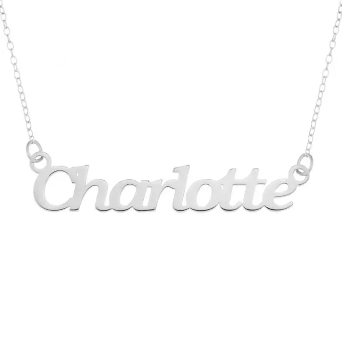 Sterling Silver Personalized Name Necklace on 16" Trace Chain limanilondon